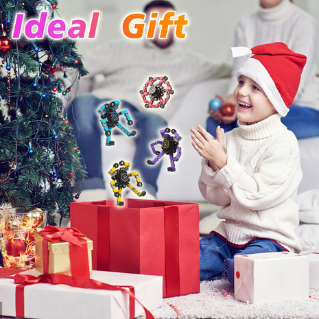 Transformable Fidget Spinners 4 Pcs for Kids and Adults Stress Relief Sensory Toys for Boys and Girls Fingertip Gyros for Party Favors Stocking Stuffers Bulk for Kids