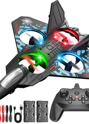BehooToys oRemote Control Airplane RC Plane Drones for Kids 8-12 Boys Adult Flying Foam Air Plane Toy for Beginner with Stable Hovering,6-axis Gyro,360° Flips,Circle Fly,LED Light,Low Battery Alarm,2.4Ghz