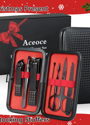 Manicure set Men Personal Care Tools Accessories Finger and Toe Nail Clippers Kit Professional Manicure Pedicure Kit With Travel Case Nail Grooming Kit Present for Men Husband Boyfriend Parent