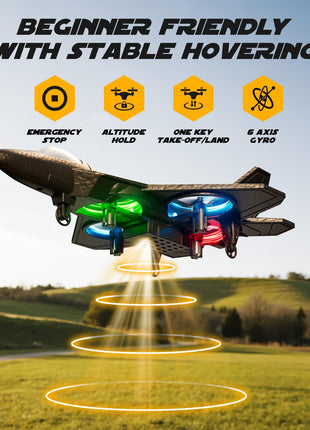 BehooToys oRemote Control Airplane RC Plane Drones for Kids 8-12 Boys Adult Flying Foam Air Plane Toy for Beginner with Stable Hovering,6-axis Gyro,360° Flips,Circle Fly,LED Light,Low Battery Alarm,2.4Ghz