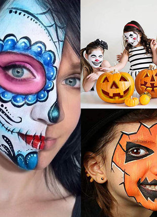 UCANBE Face Body Paint Oil, Professional 15 Colors FX Makeup Palette- Non Toxic Hypoallergenic Safe Facepaint for Halloween, Cosplay Costumes, Parties and Festivals