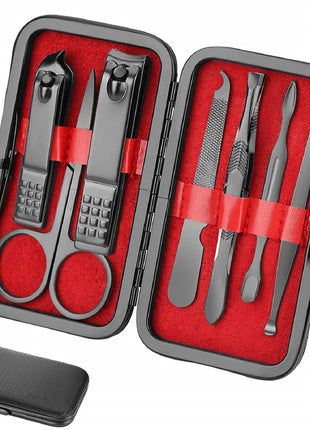 Manicure set Men Personal Care Tools Accessories Finger and Toe Nail Clippers Kit Professional Manicure Pedicure Kit With Travel Case Nail Grooming Kit Present for Men Husband Boyfriend Parent