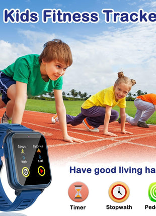 Cosjoype Kids Game Smart Watch for Kids with 24 Puzzle Games HD Touch Screen Camera Music Player Pedometer Alarm Clock Calculator Flashlight 12/24hr Kid Watch Gift for 4-12 Year Old Boys Toys for Kid