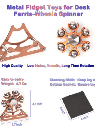 Desk-Fidget-Toys for Ferris-Wheels-Spinner: Metal Kinetic-Spinner 4mins, Cool-Gadgets for Kid Children Teen Adult EDC-Toy, ADHD Tools Cool-Stuff Stress Relief for Office Home School Christmas