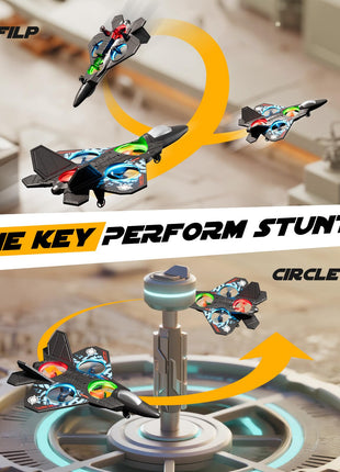 BehooToys oRemote Control Airplane RC Plane Drones for Kids 8-12 Boys Adult Flying Foam Air Plane Toy for Beginner with Stable Hovering,6-axis Gyro,360° Flips,Circle Fly,LED Light,Low Battery Alarm,2.4Ghz