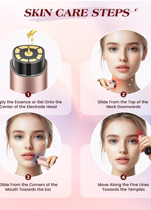INTEO Microcurrent Facial Device, 3 Modes Red Light Therapy for Face and Neck, Skin Care Facial Massager Perfect Gifts for Women Men
