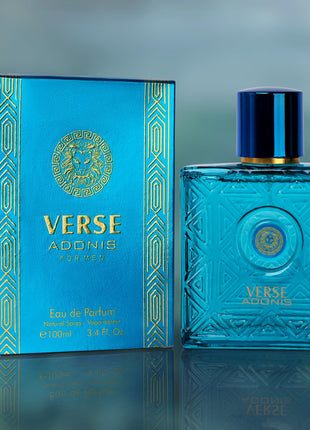 NovoGlow Verse Adonis Eau De Parfum for Men 3.4 Fl. Oz. 100ml Men's Perfume Refreshing Combination of Woody Floral & Fruity Scents - Masculine Scent Lasts All Day A Gift for Any Occasion