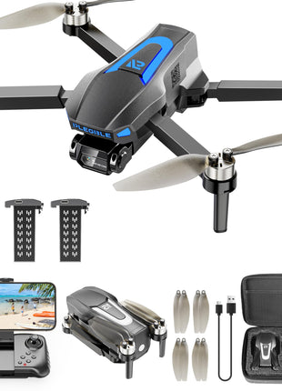 PLEGBLE Drones with Camera for Adults 4K, Brushless Motor Drone for Kids Beginners, FPV Foldable RC Quadcopter with 3 Batteries, 45 Mins Long Flight Time, Beyond-Range Loss Alert, Toys Gifts for Men Boys