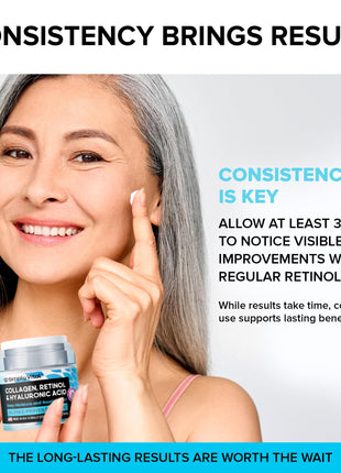 SimplyVital Collagen, Retinol & Hyaluronic Acid Cream - Anti-Aging Face Moisturizer for Face, Firming Skin Care Neck & Décolleté - Made in USA, Daily Moisturizer Face Cream Day & Night - 1.7 fl.oz.