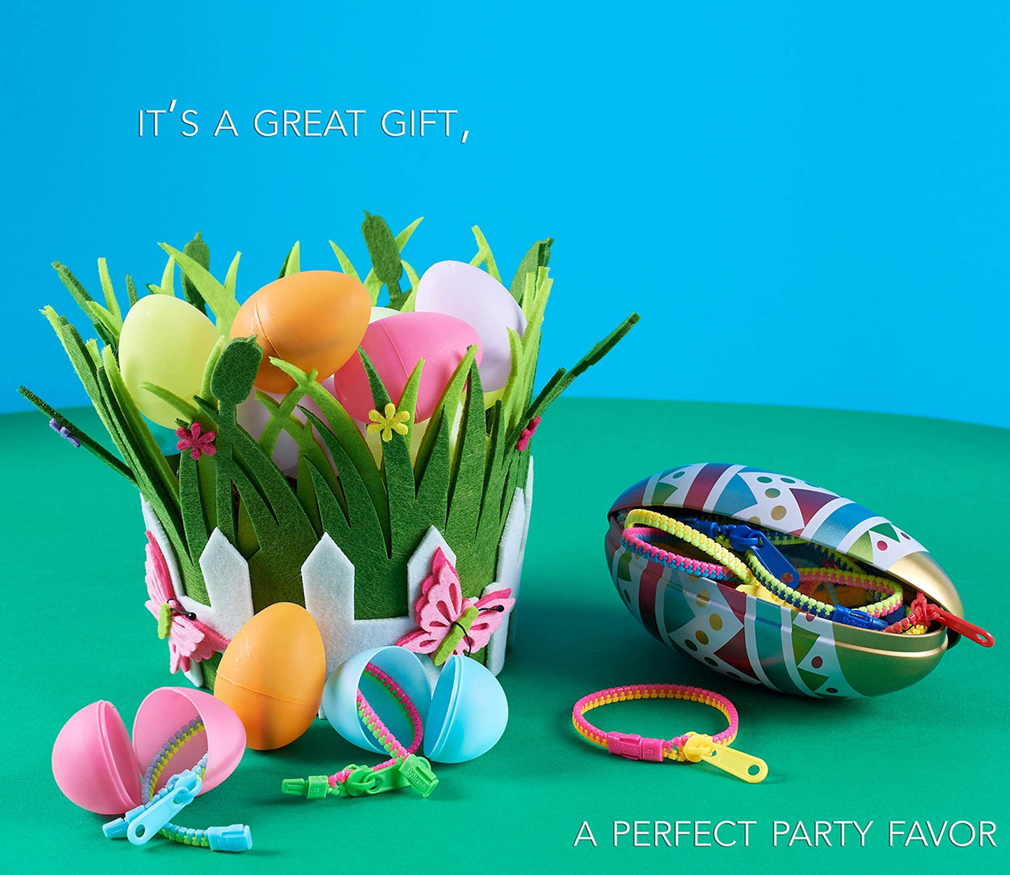 UpBrands 120 Students Incentives Friendship Zipper Bracelets 7.5”, Easter Favors for Kids, Stress Relief Quiet Fidget Toys, Kit for Kids Valentine Gifts, Goodie Bags, Easter Egg Fillers, School Prizes