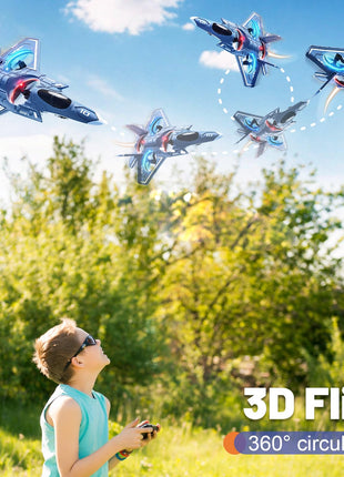 BehooToys Foam Remote Control Airplanes RC Planes for Kids Adults 14+, RC Airplane Fighter Jet with Light, 360° Flip Fighter Jet Toys, Stunt Roll, Airplane Toy Gifts for Kids Boys