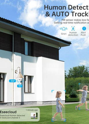 WESECUU Light Bulb Security Camera -5G& 2.4GHz WiFi 2K Security Cameras Wireless Outdoor Motion Detection and Alarm,Two-Way Talk,Color Night Vision,Human Detection, Bulb Camera Compatible with Alexa