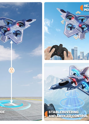 BehooToys Foam Remote Control Airplanes RC Planes for Kids Adults 14+, RC Airplane Fighter Jet with Light, 360° Flip Fighter Jet Toys, Stunt Roll, Airplane Toy Gifts for Kids Boys