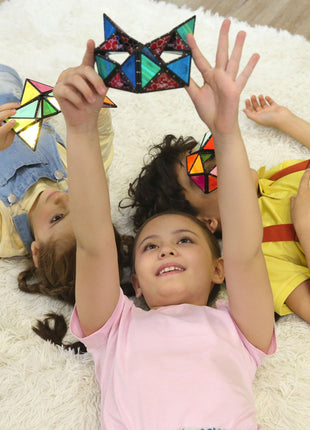 BehooToys TOSY Magnet Pyramid Stone - 1 Cube Transforms into 1 Billion Shapes, 14 pcs (12 Puzzle pcs and 2 Accessories), 243 Rare Earth Magnets, Holographic Design Magnet Tiles Creative Puzzle STEM/STEAM Toy