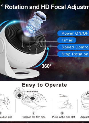 Planetarium Projector Pro for Bedroom, 13 in 1 Star Projector Galaxy Light, Ceiling Night Light Milky Way Mood Lighting with Timer, LED Space Galaxy Lamp Bedroom Room Decor for Adults Kids - White