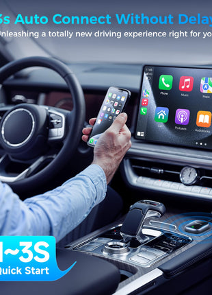 2025 Upgraded Wireless CarPlay Adapter for Apple iPhone, Converts Wired to Wireless Car Play Adapter, Auto Connect, Mini Size, Compatible with Cars from 2016 & iOS 10+