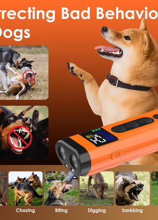 ZUIBAS Dog Bark Deterrent Device – 65FT Range Anti Barking Device for Dogs, Stops Neighbor’s Dog Barking with 3 Ultrasonic Frequencies (25/30/40kHz) & 5 Sound Modes, for Indoor & Outdoor Training