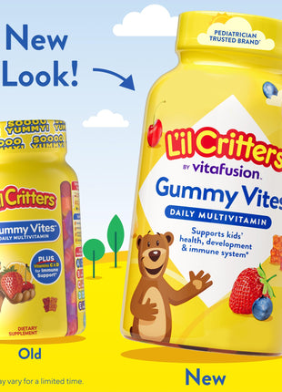 L'il Critters Gummy Vites Daily Kids Multivitamins Assorted Fruit Flavors for Ages 2+ Toddlers & Kids, Gummy Vitamin with Vitamin C and D, 95-190 Day Supply, 190 Gummies