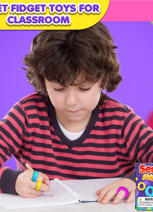 Fidget Toys Sensory Rings for Kids: Fidget Ring 18 Pack - Sensory Toys for Kids with Autism - Quiet Anxiety Fidgets Bulk for Classroom Prize - Stocking Stuffers