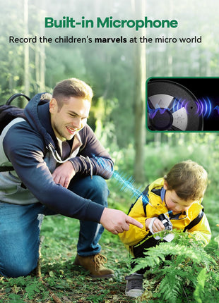 Hideal HP20 IPS Microscope for Kids: [3-in-1] [Easy and Fun] 2" Portable Handheld Microscope Miniscope, Pocket Mini Scope Educational Science Kit, Christmas Birthday Gifts for Kids, 32GB, White