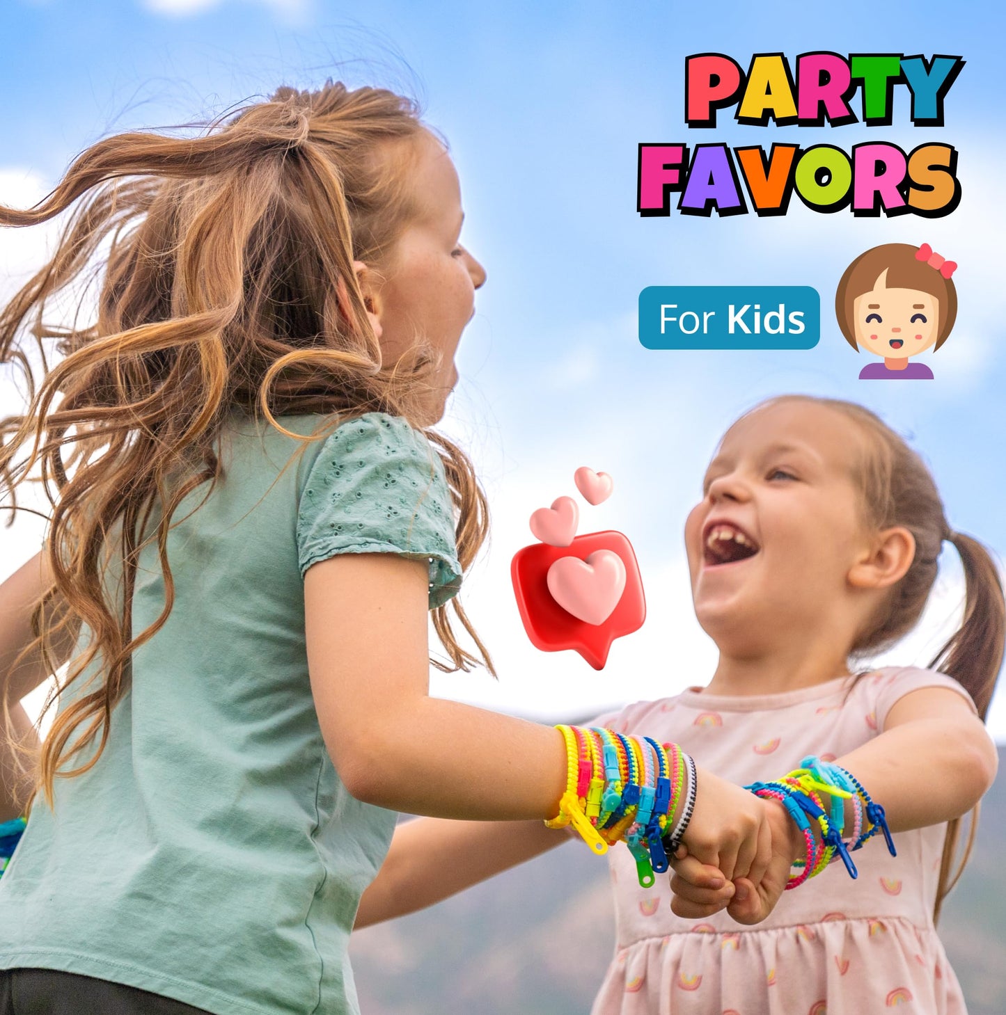 UpBrands 120 Students Incentives Friendship Zipper Bracelets 7.5”, Easter Favors for Kids, Stress Relief Quiet Fidget Toys, Kit for Kids Valentine Gifts, Goodie Bags, Easter Egg Fillers, School Prizes