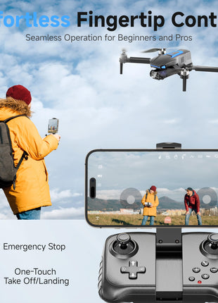 PLEGBLE Drones with Camera for Adults 4K, Brushless Motor Drone for Kids Beginners, FPV Foldable RC Quadcopter with 3 Batteries, 45 Mins Long Flight Time, Beyond-Range Loss Alert, Toys Gifts for Men Boys