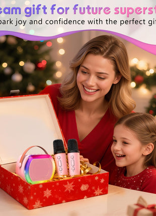Reoslar Mini Karaoke Machine with 2 Wireless Microphones,2025 TOP Kids Portable Karaoke Machine for 3, 4, 5, 6, 7, 8, 9,10,11,12+Year Old, Best Birthday Christmas Toy Gift-Kids' Instrument