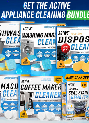 Garbage Disposal Cleaner Deodorizer Tablets - 24 Pack, New Powerful XL Foaming Tablet - Fresh Citrus Foam Sink Garburator Disposer Freshener, Natural Kitchen Drain Cleaning Care - 1 Year Supply