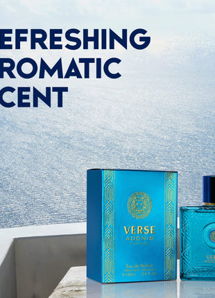 NovoGlow Verse Adonis Eau De Parfum for Men 3.4 Fl. Oz. 100ml Men's Perfume Refreshing Combination of Woody Floral & Fruity Scents - Masculine Scent Lasts All Day A Gift for Any Occasion