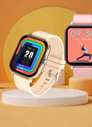 Smart Fitness Tracker Watch for Android/Ios - IP68, Heart Rate/Blood Oxygen/Sleep Monitoring, 8 Sports Modes, Breath Training, Weather Updates - 1.69-Inch Display for Men and Women (Rose Gold)